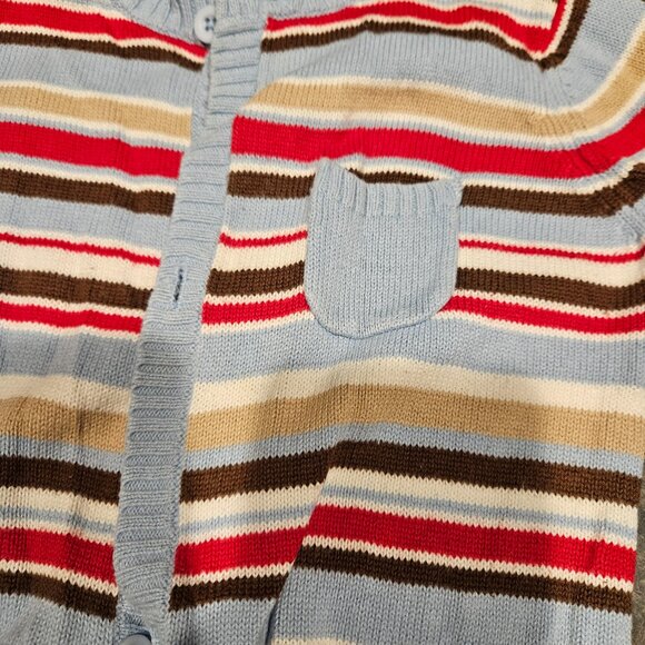 Kitestrings by Hartstrings one-piece 100% cotton blue/red/white stripe sweater - Picture 6 of 6